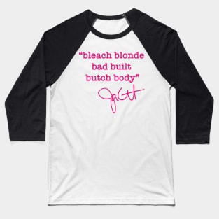 bleach blonde bad built butch body - Jasmine Crockett (hot pink) Baseball T-Shirt